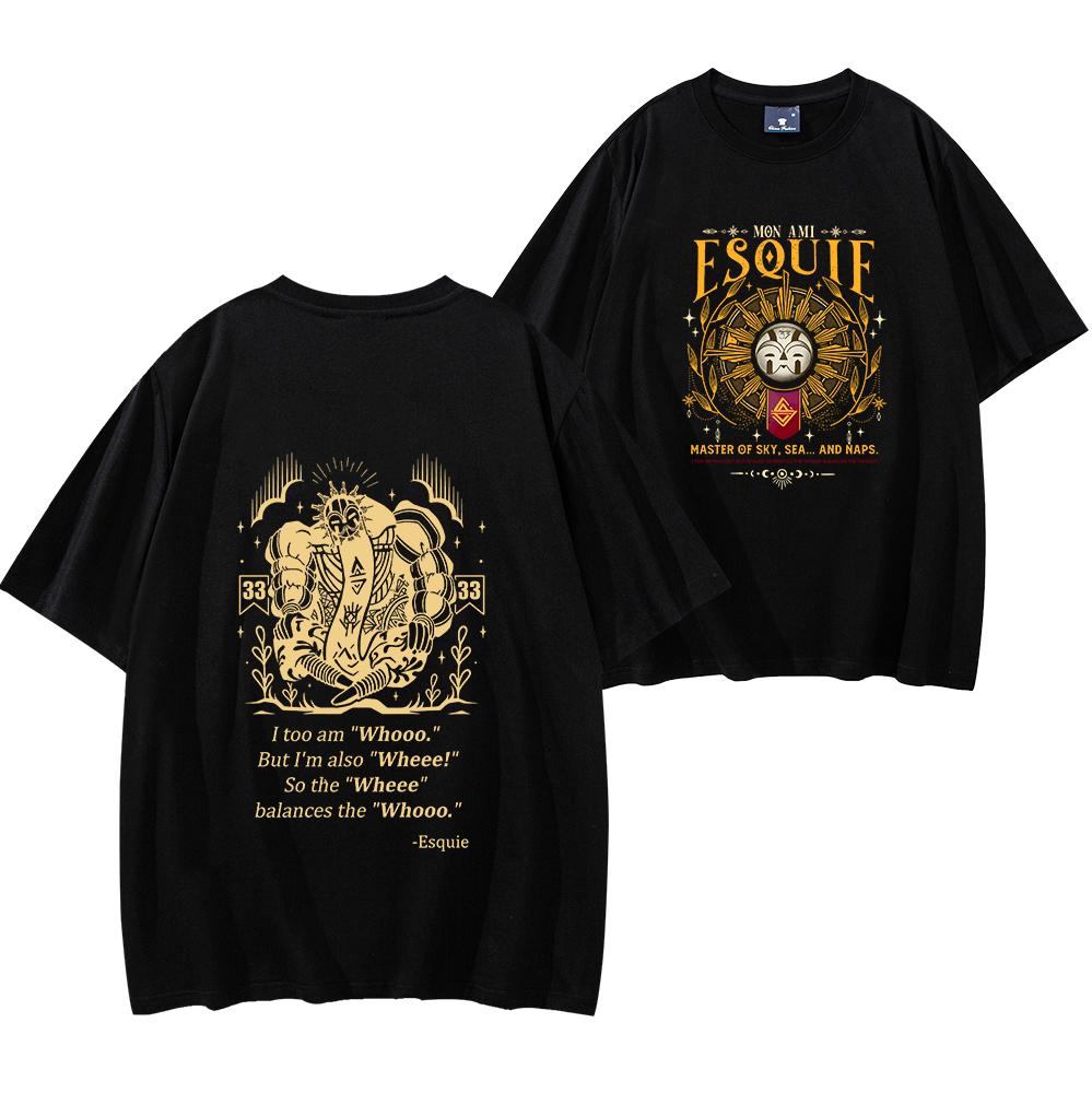 Футболка Esquie Clair Obscur Expedition 33 Футболка с графическим принтом Expedition 33 Забавная футболка Whooo Wheee Вдохновленная аниме и играми Летняя футболка