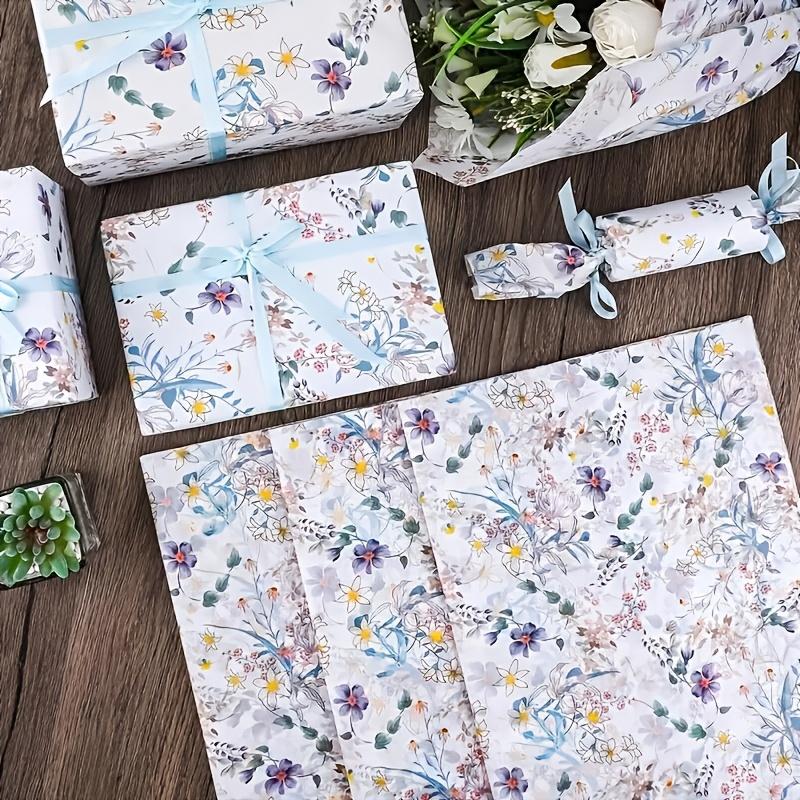 10 Sheets/set Floral Tissue Paper Plant and Flower Design Gift Wrapping, Crafts, Birthday, Wedding Decor, Bouquet Supplies, Versatile Decoration Paper