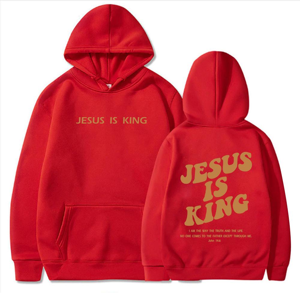 Худи Jesus Is King Христианская вера Толстовка Иисус спасает Мужская Женская Харадзюку Пуловер Топы
