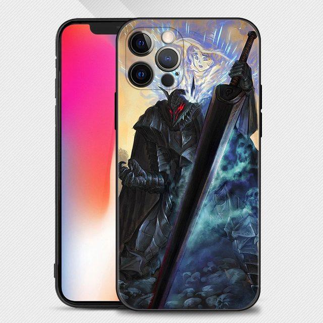 Чехол для телефона для Iphone 14 13 12 11 Pro Max Xs Max Xr X 7 8 Plus 12 Mini 6s, силиконовый чехол Black Shell Berserk Guts Anime