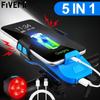 Bicycle Light USB Solar Charging 5 IN 1 Multifunction Horn Phone Holder Front Lamp Flashlight For Bike Led Bicycle Light Lantern
