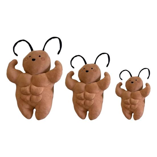 Muscle Cockroach Plush Toy Soft Pillow with Funny Buff Abs Creative Weird Plushie Cushion for Home Decor Kids Gift Teen Humor Unique Doll Toy
