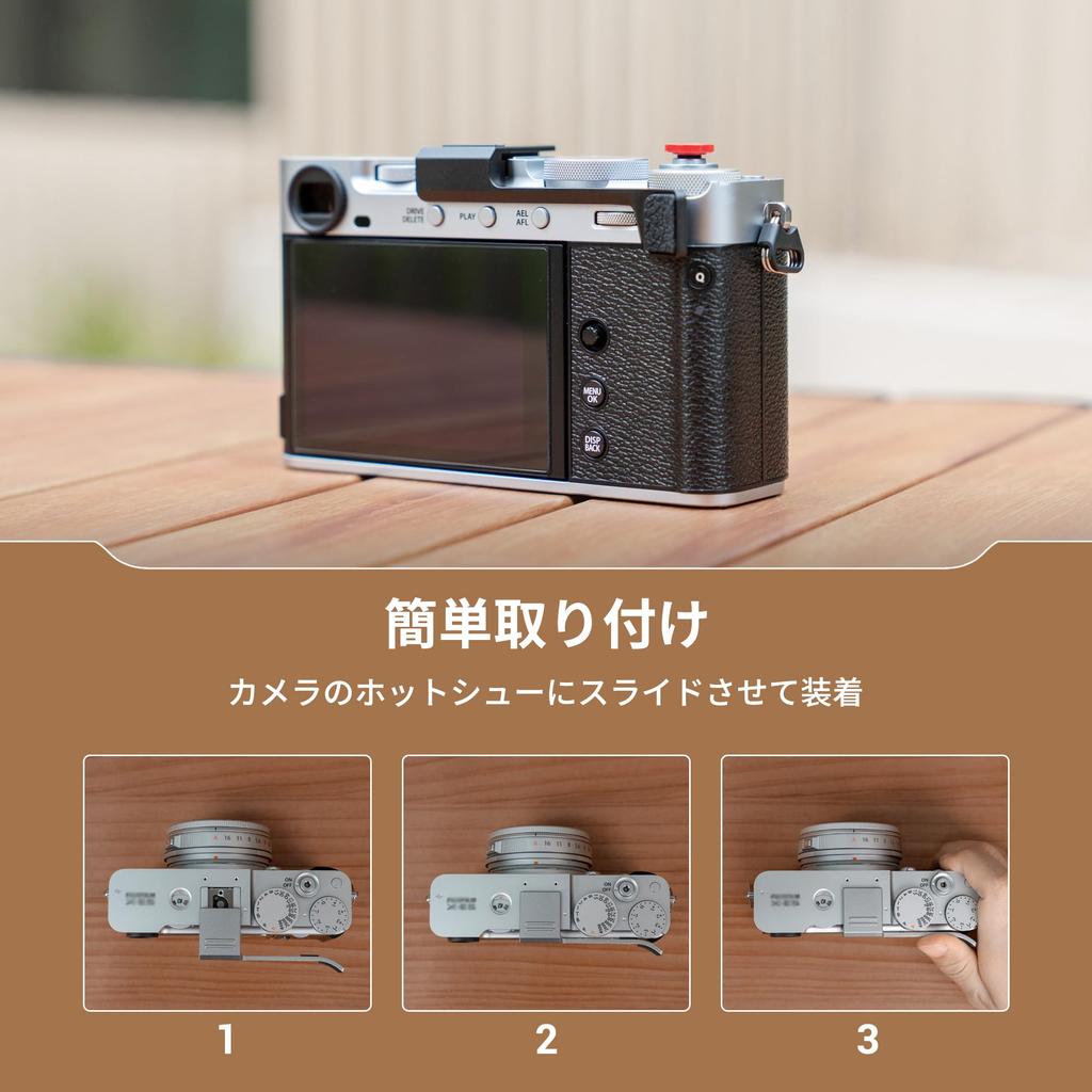 JJC Thumb Grip and Rest for Fujifilm Easy To Includes Silicone Pad for a Better Camera Full Cover Includes One Release Shutter Silver X-E5/XE5