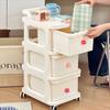 Multi-Layer Drawer Storage Rack Trolley Style Household Storage Cabinet Portable Snack Rack  Bath