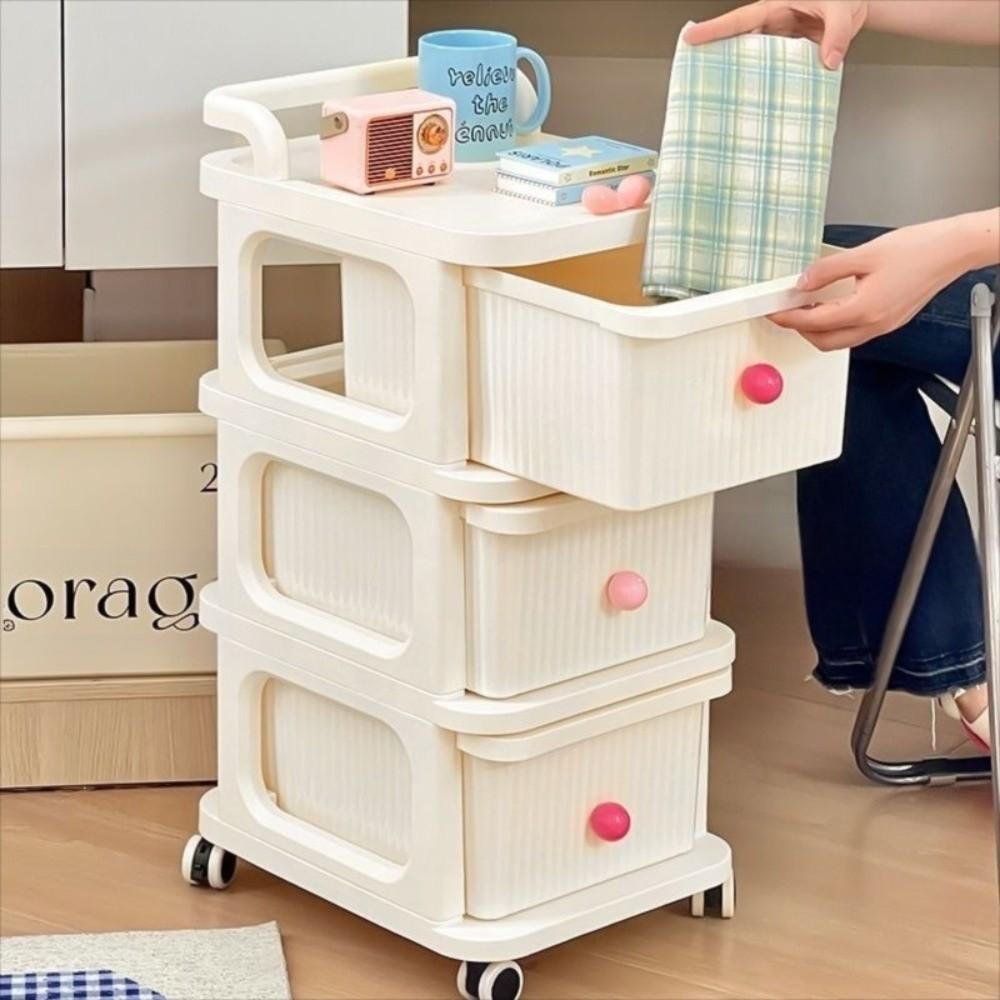 Multi-Layer Drawer Storage Rack Trolley Style Household Storage Cabinet Portable Snack Rack  Bath