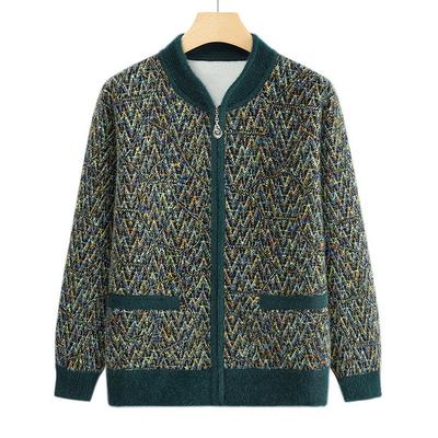 Осенне-зимняя бархатная утепленная теплая куртка, кардиган для мамы, повседневная одежда для пожилых женщин