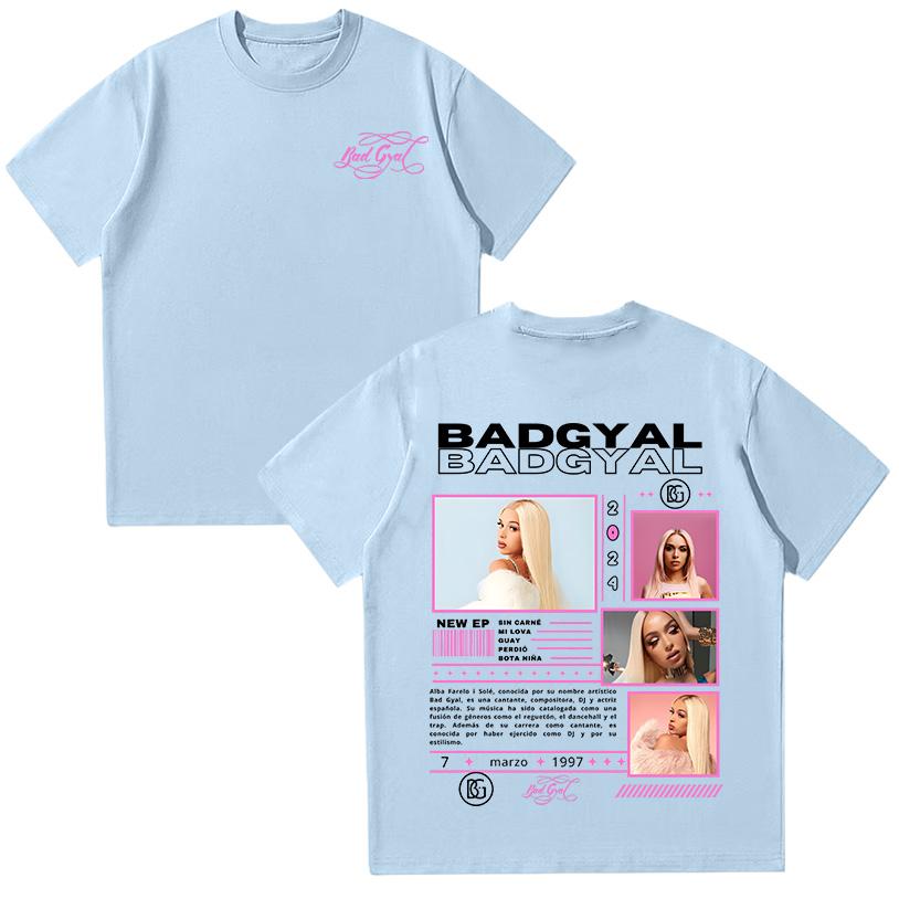 Графические футболки Рэпер Bad Gyal Хип-хоп Футболка Хлопок Высокого Качества Женская Одежда Харадзюку Поп Мужские Футболки Повседневные Y2K Уличная Одежда