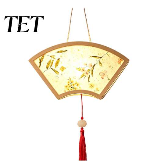 Quaint Wooden Frame Lantern DIY Chinese Ancient Style Kit, Light Up Handheld with LED String & Hanfu Photography Props Tassel, Rabbit Butterfly Lotus