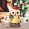 Рождественская скульптура совы с большими глазами, статуэтка с декором в виде светящегося дома, статуэтка для рабочего стола