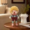 Decorative Polyester Doll Vintage Circus Clown Plush Toy, Soft Stuffed Jester with Embroidered Face, Style Ornament Retro Figurine for Shelf,