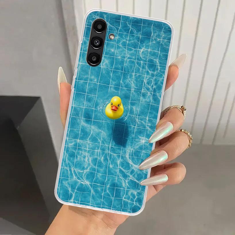 Чехол для телефона с резиновыми уточками для бассейна для Samsung Galaxy A17 A16 A37 A26 A36 A57 A56 A15 A25 A35 A55 A14 A24 A34 A54 A13 A23 A33