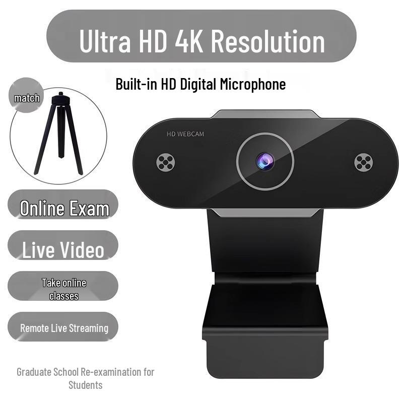 HD Webcam with Integrated Microphone for Desktop, Laptop, and Live Streaming.