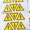 10 Yellow PVC Warning Stickers - 35mm, Electric Shock Hazard for Electrical Cabinets