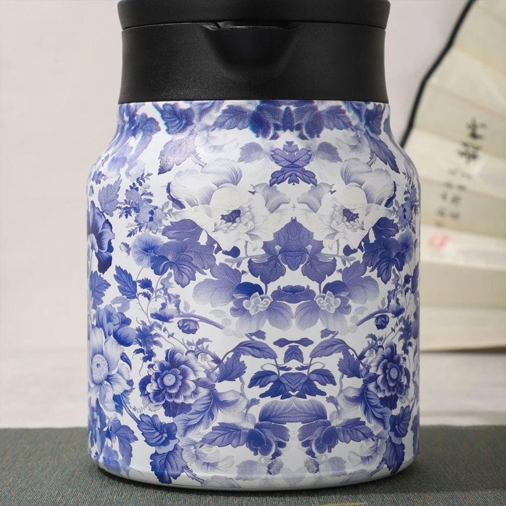 Drip-Proof Vintage Floral Tea Thermos Stainless Steel Stewed Tea Maker Tea Kettle Kitchen