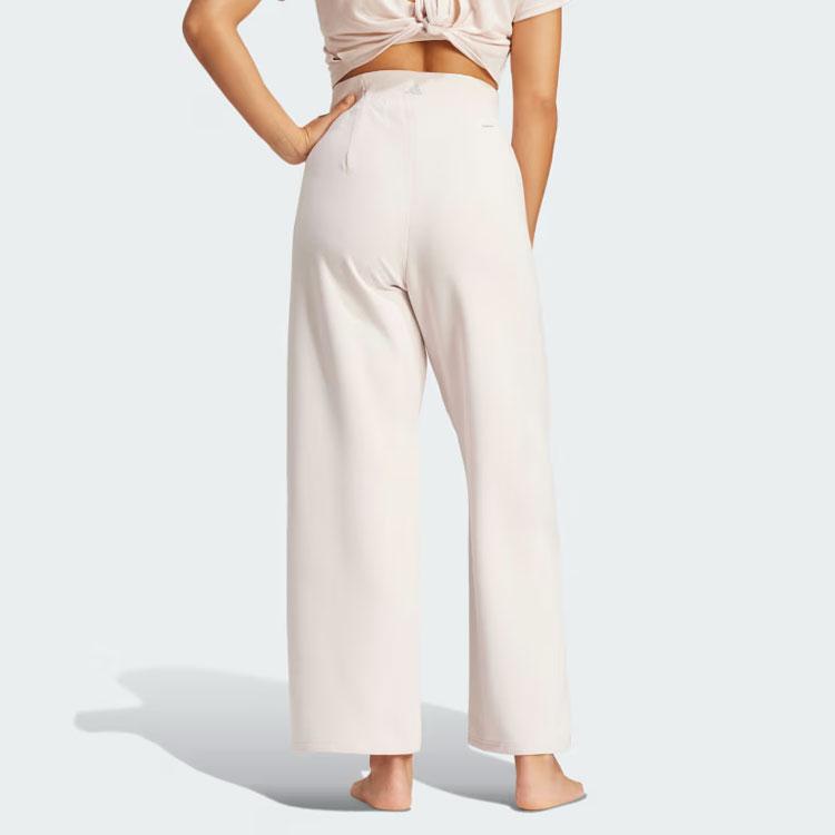 Adidas Yga Pant однотонные свободные широкие трикотажные спортивные брюки для йоги и фитнеса женские брюки бежевого цвета IU1824