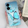 Чехол для Vivo Y97 Y55 Y73 Y75 Y90 Y91C Y51 Y52 Y77e Y83 Y9s задняя крышка Роскошный противоударный прозрачный мягкий силиконовый цветок-бабочка для бампера Vivo