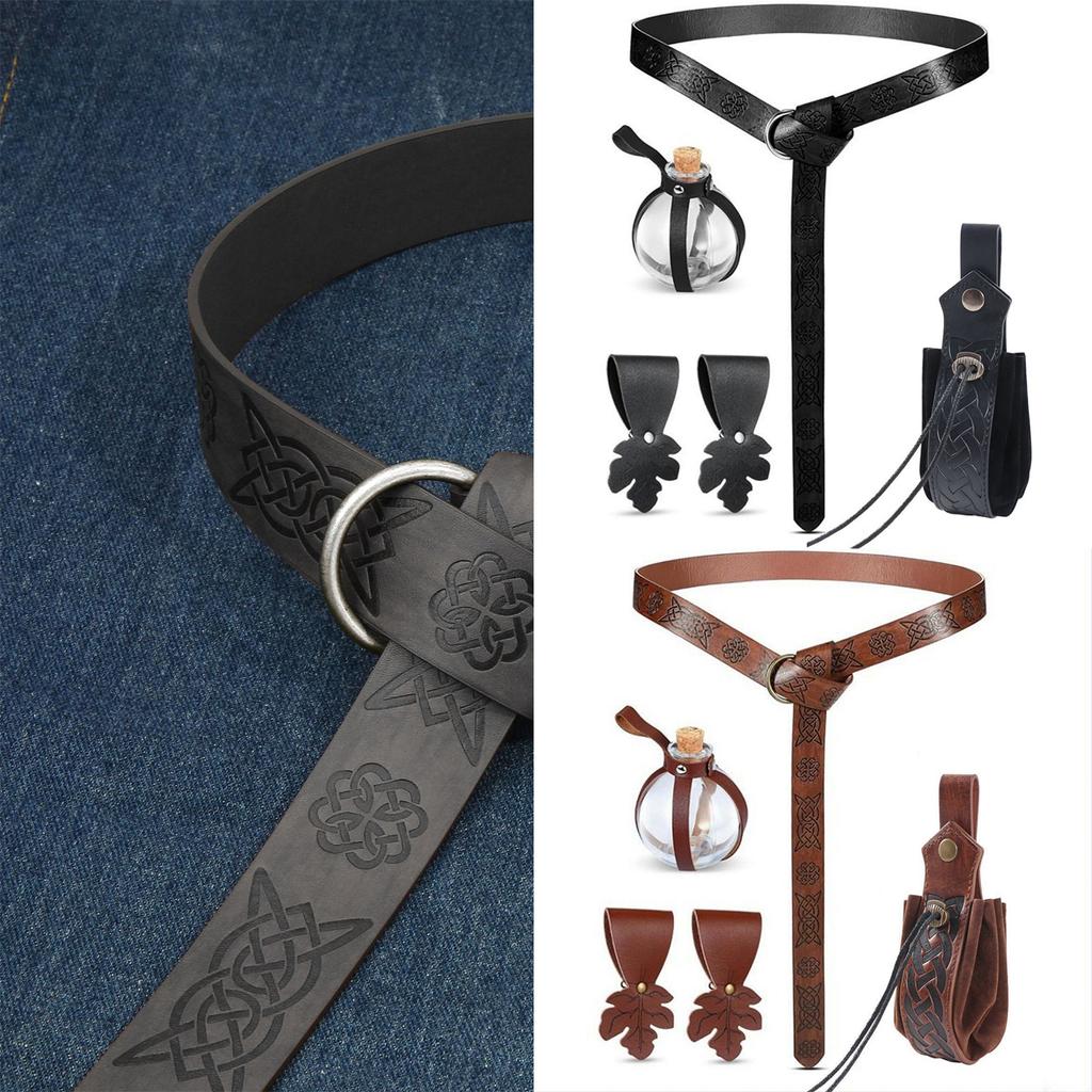 Средневековый аксессуар Рельефный пояс с кошельком для монет Костюм для переодевания на Хэллоуин Поясная сумка Аксессуар для карнавалов и вечеринок