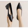 Versatile Flat Black Professional High Heels Women's Spring and Summer 2025 New Temperament Pointed Head Shallow Mouth Soft Leather Work Shoes