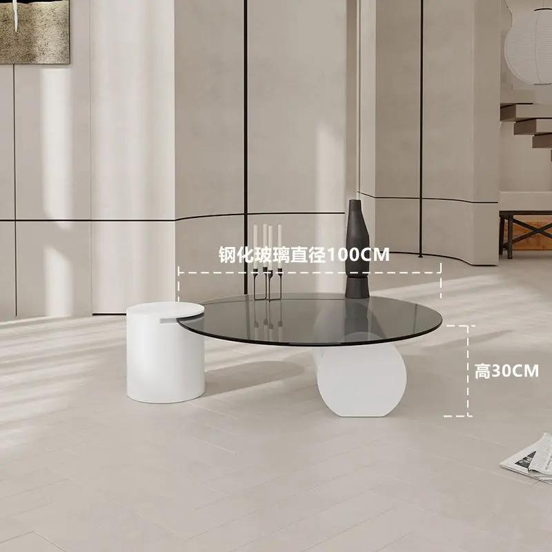 Minimalist Italian Coffee Table Living Room Decoration Designer Round Side Table Center Service Meubles Postmodern Furniture