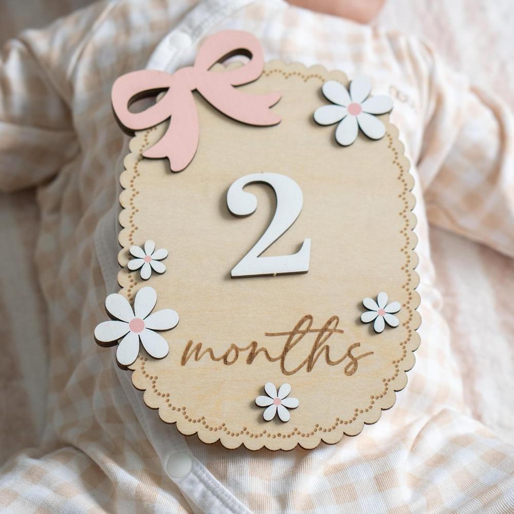 Number Month Milestone Photo Props 1-12 Monthly Baby Monthly Milestone Cards for Girls Boys