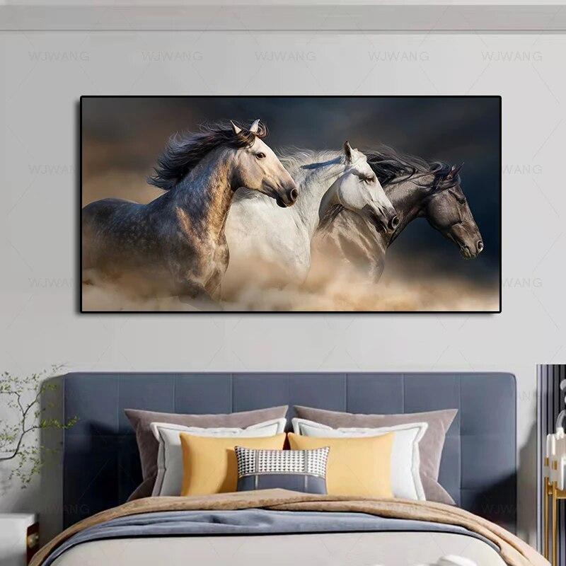 Modern HD Abstract Running Horse Canvas Painting Wall Art Picture Canvas Poster and Prints For Living Room Home Decor No Frame