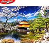 5D Алмазная картина Пейзажная вышивка Крестом Японская вишня Цветет домашнее украшение