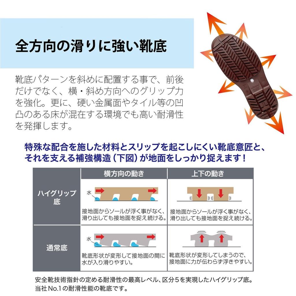 Midori Anzen NHG2000 Super High Grip Work Oil and Chemical Slip Size Cm Boots, Resistant, Resistant, White, 27.0