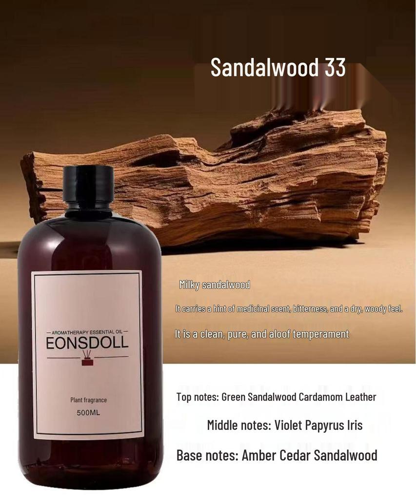 Ebony Agarwood Luxury Aroma Diffuser Refill - Long-Lasting Woody Essential Oil Fragrance for Bedroom and Home