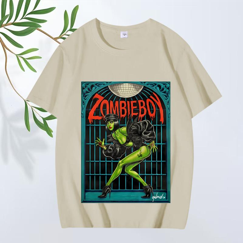 Zombieboy Основная графическая футболка мужская женская Оверсайз 100% Хлопок уличная одежда с коротким рукавом Летний принт УнисексТопы