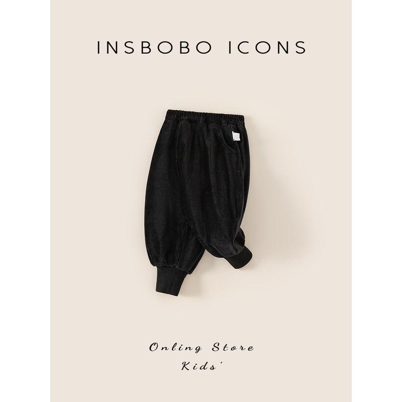 Insbobo Boys' Pants 2025 Winter New Children's Black Sweatpants Stylish Casual Pants for Toddlers Autumn and Winter