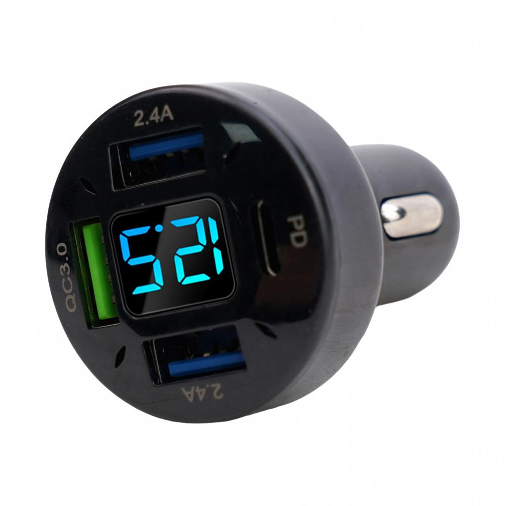 Car Charger New Voltage Monitoring 4USB Aluminum Alloy+PC