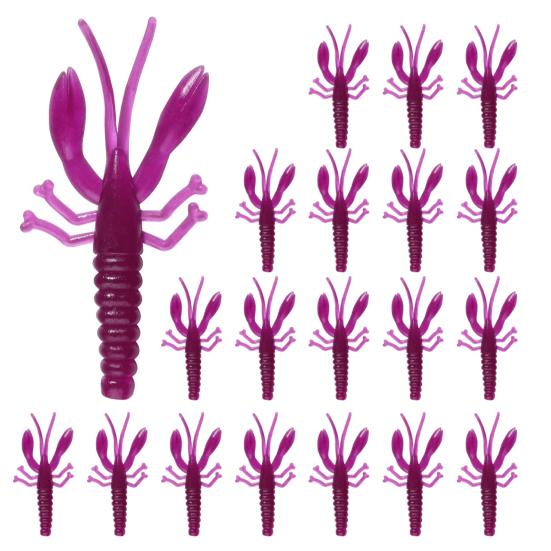 20Pcs/Set 5.2CM/1G Soft Crayfish Lure Realistic Bionic Colorful Lobster Swimbait Artificial Shrimp Bait