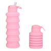 500ML Collapsible Silicone Water Bottle Leak Proof Twist Cap BPA Free Reusable Lightweight Foldable Sports Bottle for Hiking Travel