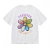 Women's Comfy Classic T-Shirt Vibrant Multi-Color Flower Graphic Cotton Tee