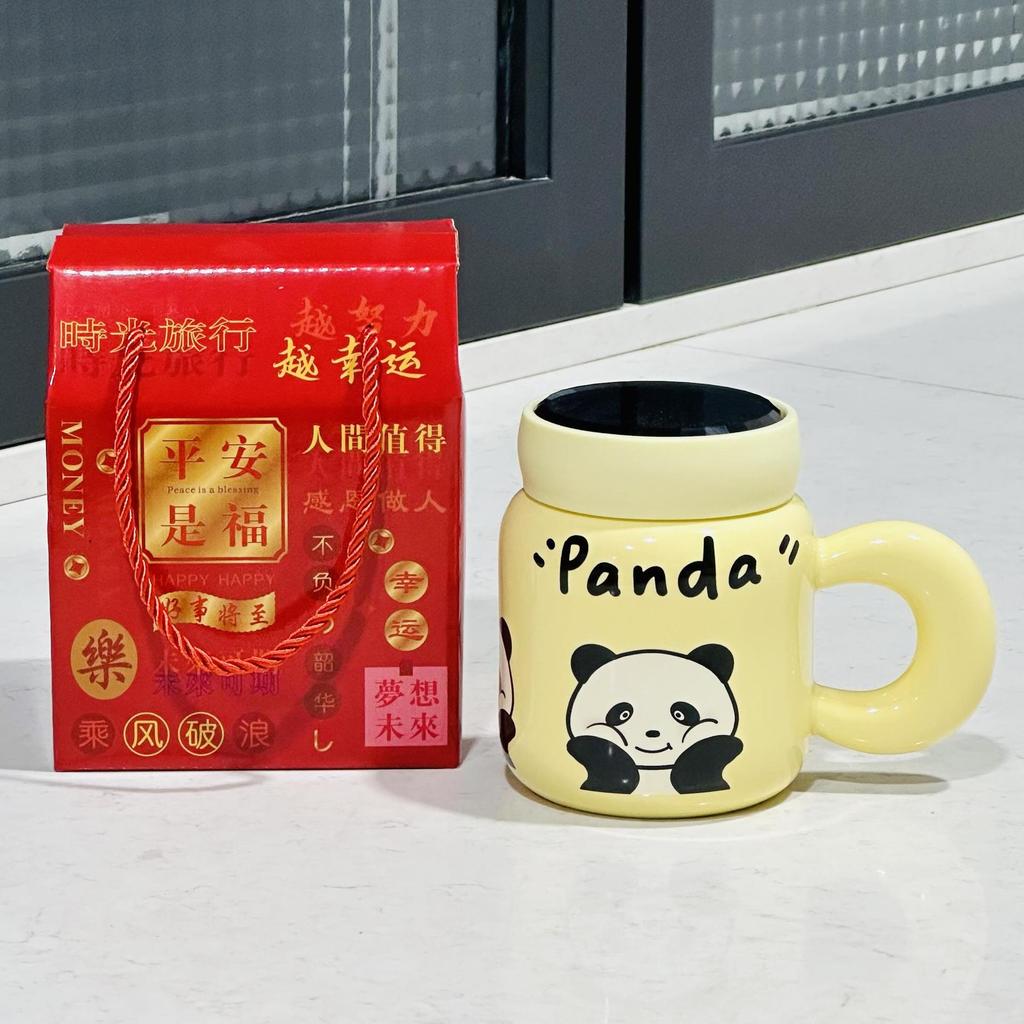 Маленькая подарочная керамическая кружка, бытовая кружка с крышкой для девочек, дорогая кружка для воды с рисунком, милая кружка, сувенирный подарок