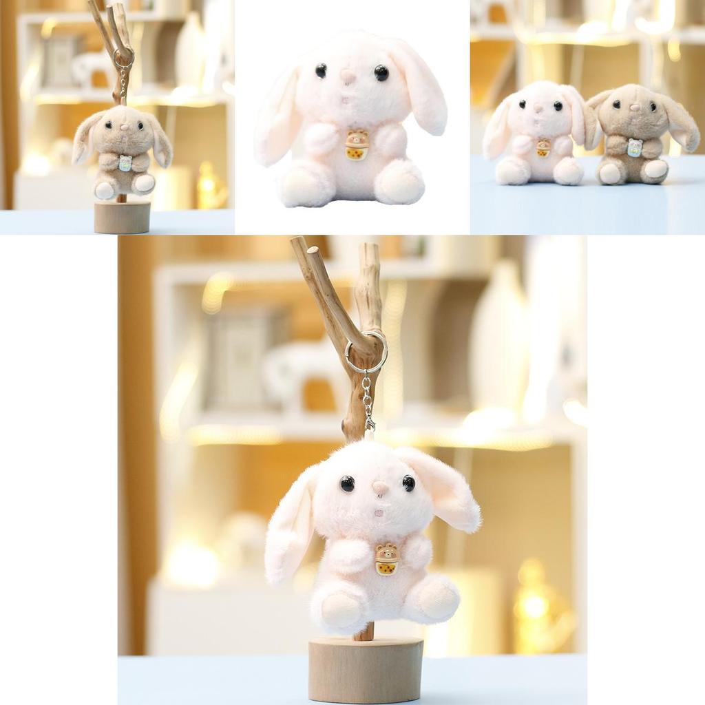 Plush Toy Backpack Strawberry Bear Keychain Cute Animal Doll For Kids And Teens