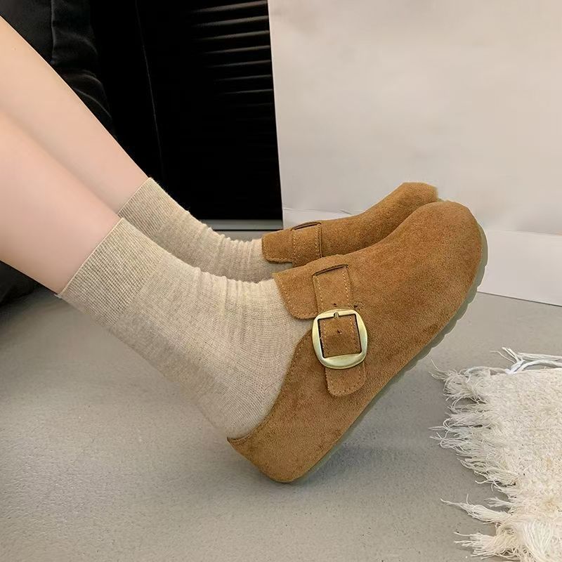 Модные ретро шлепанцы Birkenstock женские сезон ленивые и удобные, одна педаль иностранный стиль сумка голова тащить