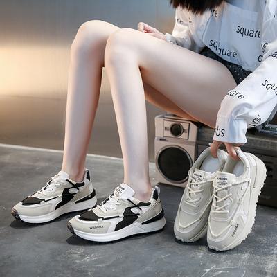 Женские осенние новые модные кроссовки с цветовой блокировкой, круглым носком, шнуровкой, повседневные, на платформе, спортивные, для бега