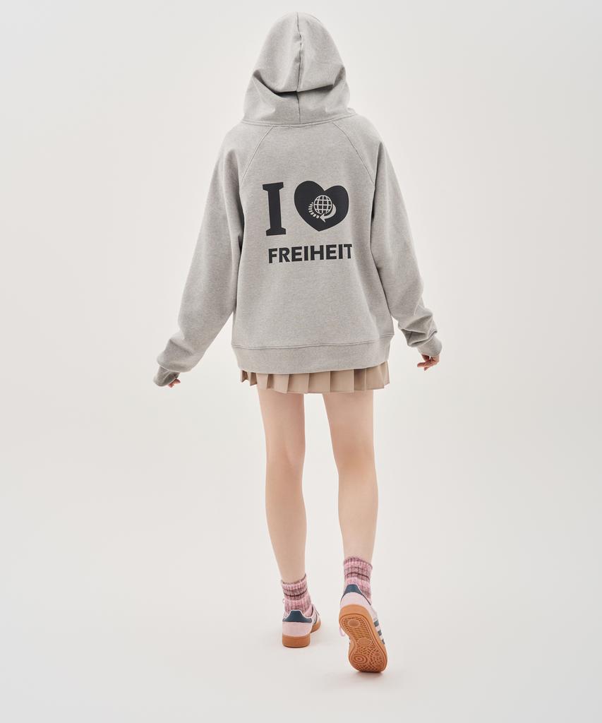 Худи на молнии Thefrht Oversized с двусторонним принтом (серый)