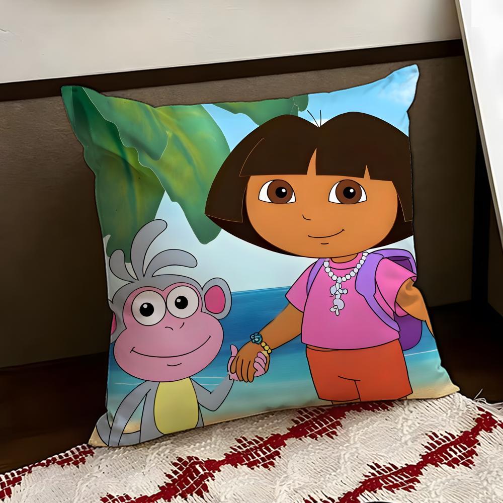 Anime cute DDora the EExplorer Cushion Cover Reversible Soft Durable Pillow Cover Home Car MultiScene Use for Daily Comfort