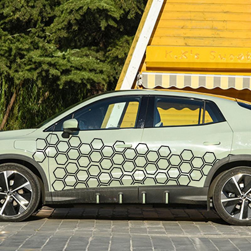 For Universal car Car Pvc Honeycomb Graphics Stickers Car Body Diy Sticker vinyl Car Side Body Hexagon Stickers