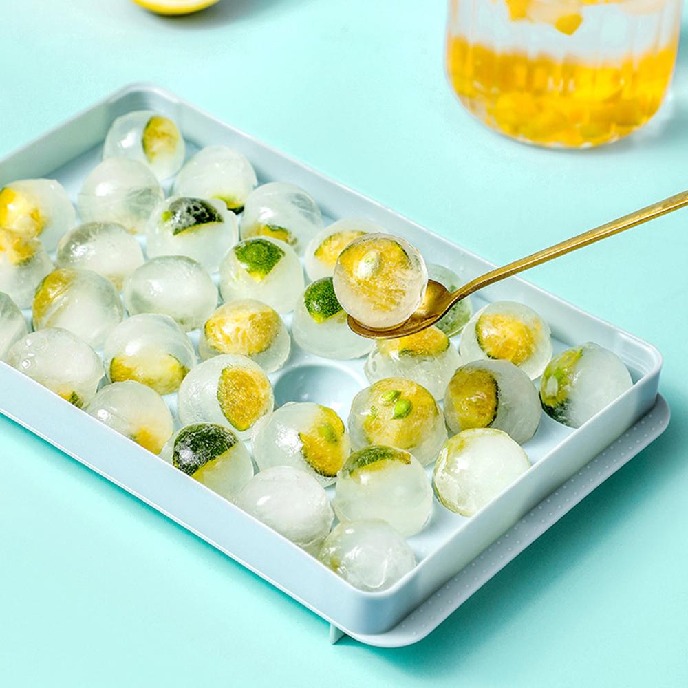 1 комплект формочек для льда, поддон для льда с совком и щипцами, легко извлекаемая форма для кубиков льда с ящиком для хранения для холодильника