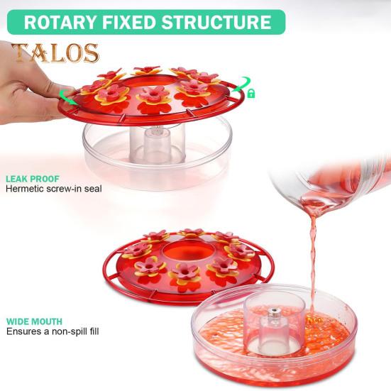 Кормушка для колибри 450 мл с насестом и портами для кормления, подвесная кормушка для диких птиц для декора сада и заднего двора