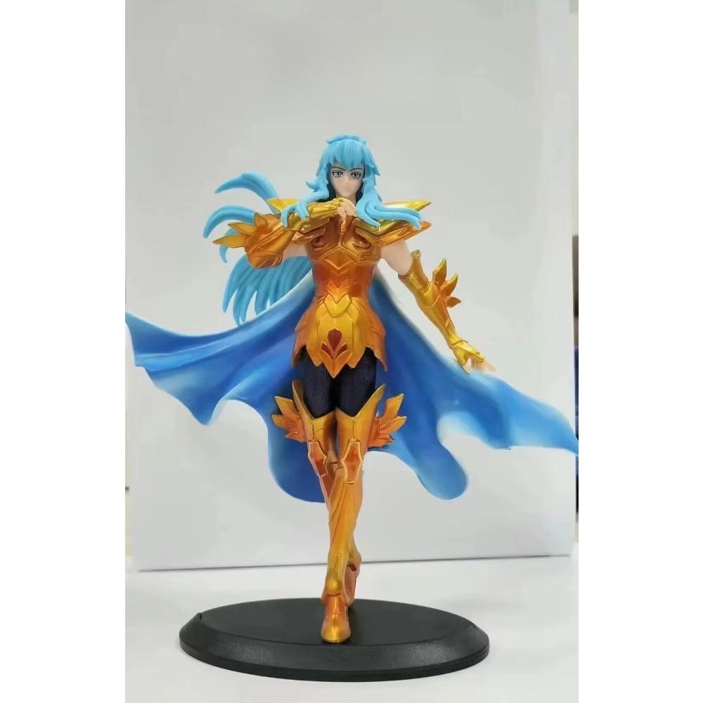 Cheap  Anime Gold Saint Seiya Aquarius Aries Pisces  aquarius Cancer Leo PVC Action Figure Collectible Model Toy 19-21cm