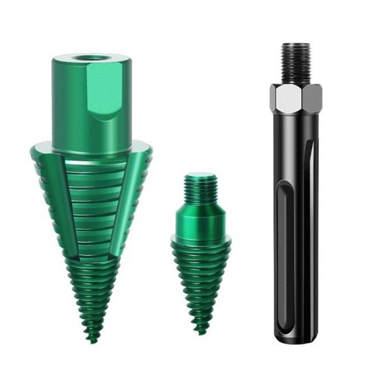 Wood Splitter Drill Bit Firewood Log Splitter with U-Shaped Anti-Slip Thread High Carbon Steel Construction Multiple