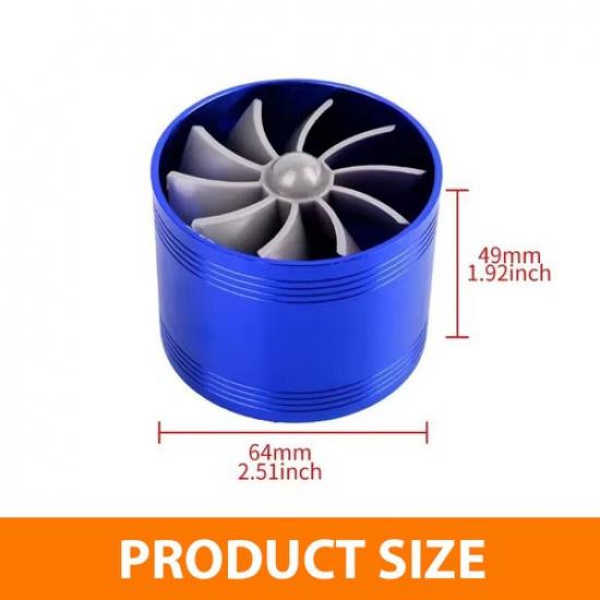 Universal 3In Turbo Cold Air Intake Hose Single Fan Turbonator Fuel Gas Saver