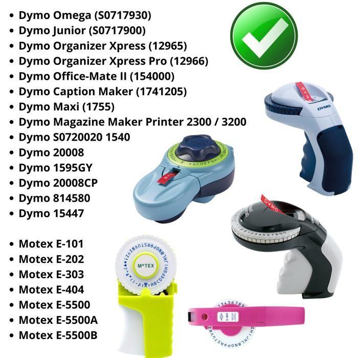 Label Tape - Phonillico® - Pack of 3 - Black - 3D Embossed - 9mm X 3m