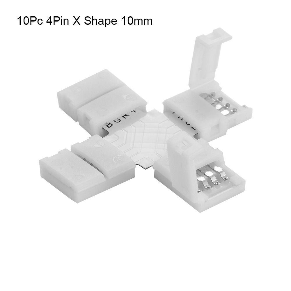 1/5/10PCS For 3528 5050 Clip-on Coupler Solderless PCB 4Pin 10mm LED Strip Connector