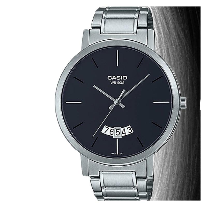 Casio Серия STANDARD указатель дисплей повседневные часы с календарем кварцевый механизм стальной ремешок японские и корейские часы мужские часы MTP-B100D-1EV