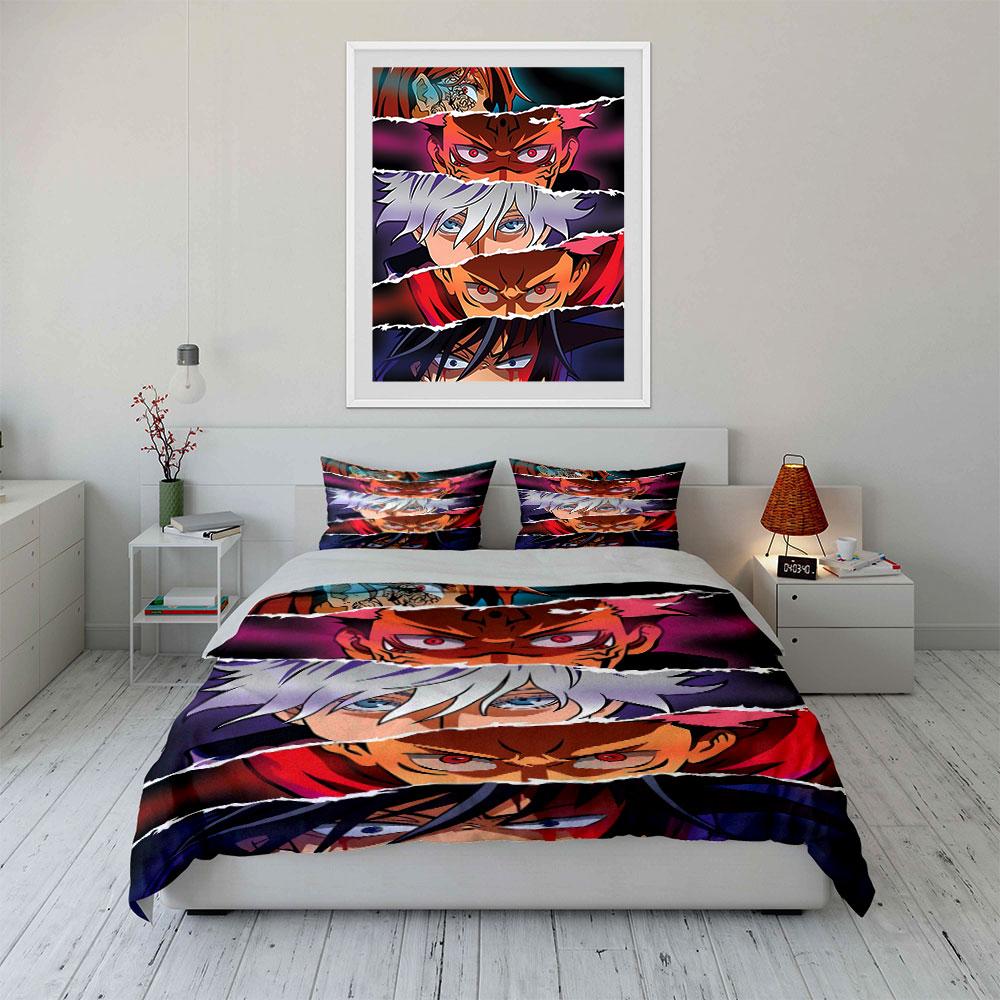 Anime characters' intense gazes. Bedding sets Duvet cover sets Duvet covers Pillowcases(1 * Duvet Cover 2 * Pillowcases without duvet insert)